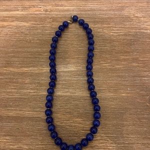 Cobalt blue glass beaded necklace
